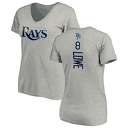 Women's Tampa Bay Rays Brandon Lowe ＃8 Backer Slim Fit T-Shirt Ash