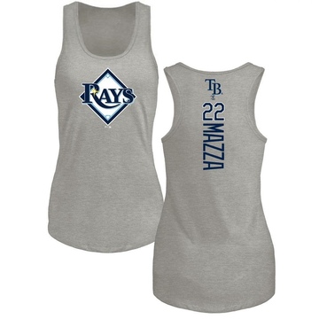 Women's Tampa Bay Rays Chris Mazza ＃22 Backer Tank Top Ash