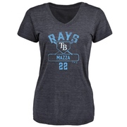 Women's Tampa Bay Rays Chris Mazza ＃22 Base Runner T-Shirt - Navy