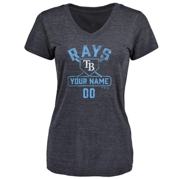 Women's Tampa Bay Rays Custom ＃00 Base Runner T-Shirt - Navy