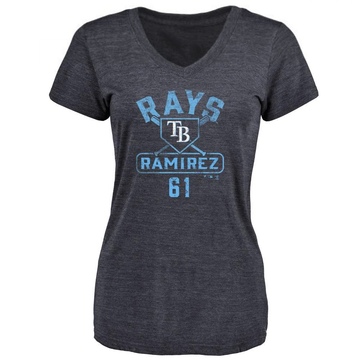 Women's Tampa Bay Rays Erasmo Ramirez ＃61 Base Runner T-Shirt - Navy