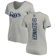 Women's Tampa Bay Rays Garrett Cleavinger ＃60 Backer Slim Fit T-Shirt Ash