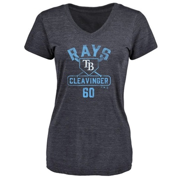 Women's Tampa Bay Rays Garrett Cleavinger ＃60 Base Runner T-Shirt - Navy