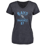 Women's Tampa Bay Rays Harold Ramirez ＃87 Base Runner T-Shirt - Navy