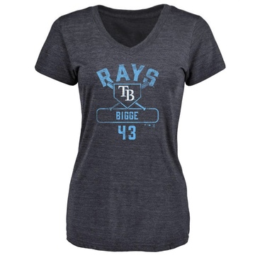 Women's Tampa Bay Rays Hunter Bigge ＃43 Base Runner T-Shirt - Navy