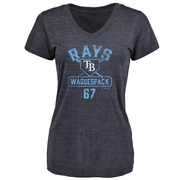 Women's Tampa Bay Rays Jacob Waguespack ＃67 Base Runner T-Shirt - Navy