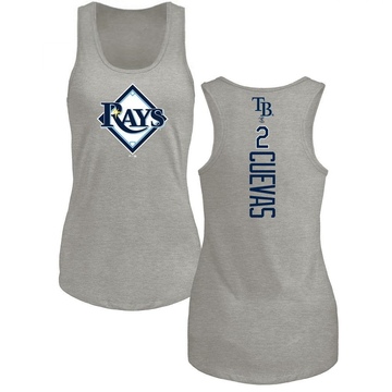 Women's Tampa Bay Rays Jonathan Cuevas ＃2 Backer Tank Top Ash