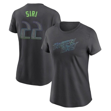 Women's Tampa Bay Rays Jose Siri ＃22 2024 City Connect T-Shirt - Charcoal