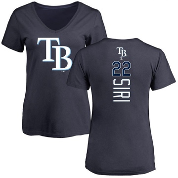 Women's Tampa Bay Rays Jose Siri ＃22 Backer Slim Fit T-Shirt - Navy