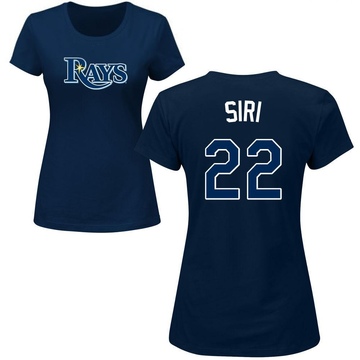 Women's Tampa Bay Rays Jose Siri ＃22 Roster Name & Number T-Shirt - Navy