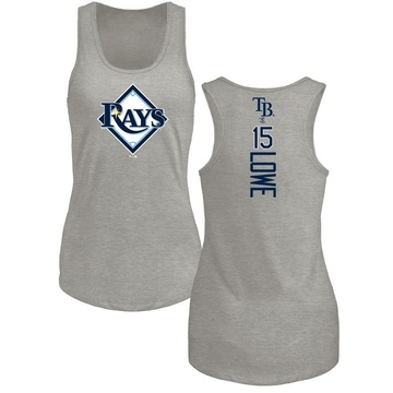 Women's Tampa Bay Rays Josh Lowe ＃15 Backer Tank Top Ash