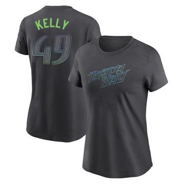 Women's Tampa Bay Rays Kevin Kelly ＃49 2024 City Connect T-Shirt - Charcoal