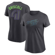 Women's Tampa Bay Rays Logan Driscoll ＃41 2024 City Connect T-Shirt - Charcoal