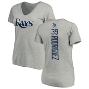 Women's Tampa Bay Rays Manuel Rodriguez ＃39 Backer Slim Fit T-Shirt Ash