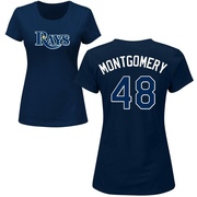 Women's Tampa Bay Rays Mason Montgomery ＃48 Roster Name & Number T-Shirt - Navy