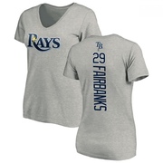 Women's Tampa Bay Rays Pete Fairbanks ＃29 Backer Slim Fit T-Shirt Ash