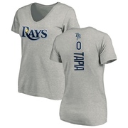 Women's Tampa Bay Rays Raimel Tapia ＃10 Backer Slim Fit T-Shirt Ash