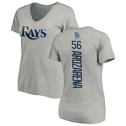 Women's Tampa Bay Rays Randy Arozarena ＃56 Backer Slim Fit T-Shirt Ash