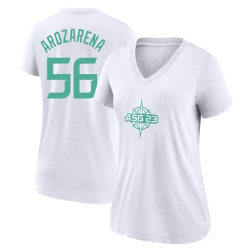 Women's Tampa Bay Rays Randy Arozarena ＃56 Game 2023 All-Star Name & Number T-Shirt - White