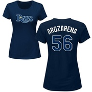 Women's Tampa Bay Rays Randy Arozarena ＃56 Roster Name & Number T-Shirt - Navy