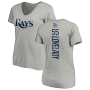 Women's Tampa Bay Rays Richard Lovelady ＃55 Backer Slim Fit T-Shirt Ash