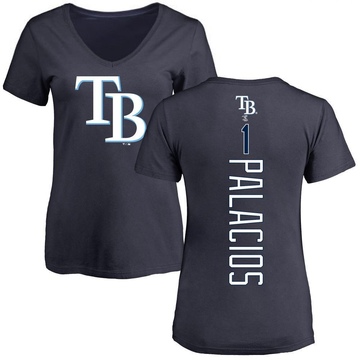 Women's Tampa Bay Rays Richie Palacios ＃1 Backer Slim Fit T-Shirt - Navy
