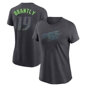 Women's Tampa Bay Rays Rob Brantly ＃19 2024 City Connect T-Shirt - Charcoal