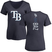 Women's Tampa Bay Rays Shane Baz ＃11 Backer Slim Fit T-Shirt - Navy