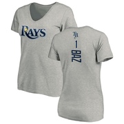 Women's Tampa Bay Rays Shane Baz ＃11 Backer Slim Fit T-Shirt Ash