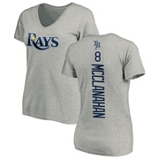 Women's Tampa Bay Rays Shane McClanahan ＃18 Backer Slim Fit T-Shirt Ash