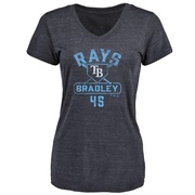 Women's Tampa Bay Rays Taj Bradley ＃45 Base Runner T-Shirt - Navy