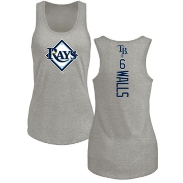 Women's Tampa Bay Rays Taylor Walls ＃6 Backer Tank Top Ash