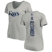 Women's Tampa Bay Rays Tyler Alexander ＃14 Backer Slim Fit T-Shirt Ash