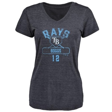 Women's Tampa Bay Rays Wade Boggs ＃12 Base Runner T-Shirt - Navy
