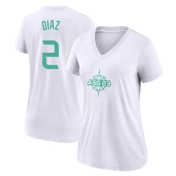 Women's Tampa Bay Rays Yandy Diaz ＃2 Game 2023 All-Star Name & Number T-Shirt - White
