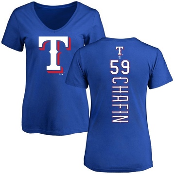 Women's Texas Rangers Andrew Chafin ＃59 Backer Slim Fit T-Shirt - Royal