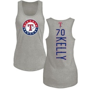 Women's Texas Rangers Antoine Kelly ＃70 Backer Tank Top Ash