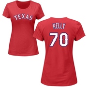 Women's Texas Rangers Antoine Kelly ＃70 Roster Name & Number T-Shirt - Red