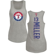 Women's Texas Rangers Brad Miller ＃13 Backer Tank Top Ash