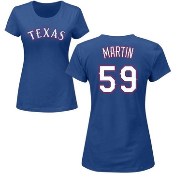 Women's Texas Rangers Brett Martin ＃59 Roster Name & Number T-Shirt - Royal