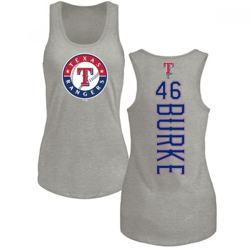 Women's Texas Rangers Brock Burke ＃46 Backer Tank Top Ash