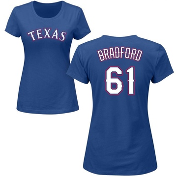 Women's Texas Rangers Cody Bradford ＃61 Roster Name & Number T-Shirt - Royal