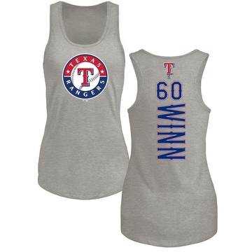 Women's Texas Rangers Cole Winn ＃60 Backer Tank Top Ash