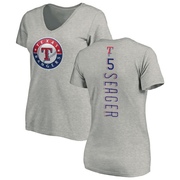 Women's Texas Rangers Corey Seager ＃5 Backer Slim Fit T-Shirt Ash