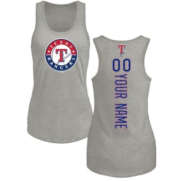 Women's Texas Rangers Custom ＃00 Backer Tank Top Ash