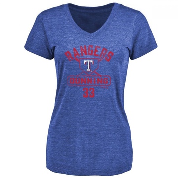 Women's Texas Rangers Dane Dunning ＃33 Base Runner T-Shirt - Royal