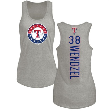 Women's Texas Rangers Davis Wendzel ＃38 Backer Tank Top Ash