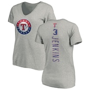 Women's Texas Rangers Ferguson Jenkins ＃31 Backer Slim Fit T-Shirt Ash