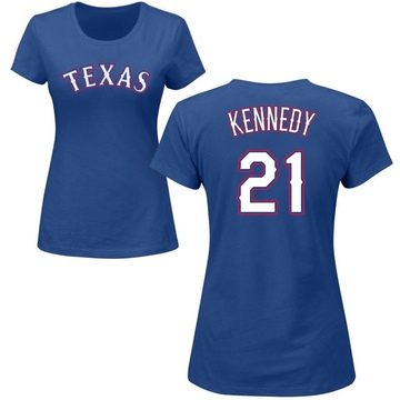 Women's Texas Rangers Ian Kennedy ＃21 Roster Name & Number T-Shirt - Royal