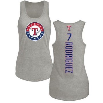 Women's Texas Rangers Ivan Rodriguez ＃7 Backer Tank Top Ash